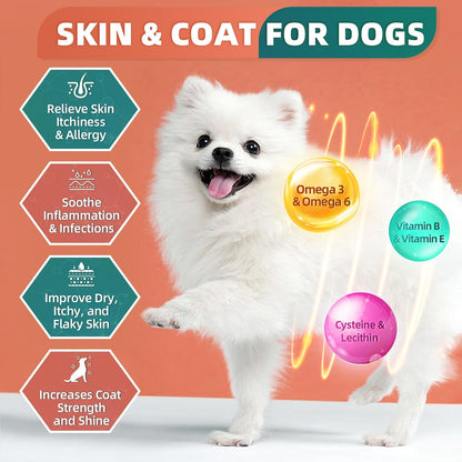 Dog Multivitamin, Dog Vitamins and Supplements, Multivitamin for Dogs with Glucosamine, Probiotics & Omega 3 for Joint, Digestive, Skin, Coat and Immune Health, Chicken Flavor - 180 Bites