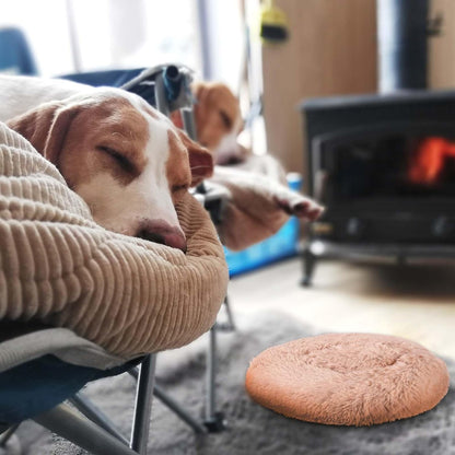Cat Dog Bed, Round and Soft Fluffy Donut Plush Pet Bed Anti-Anxiety Pet Cushion 27.4 Inches, (Green), Intended for Small Medium Animals Dogs/Cats