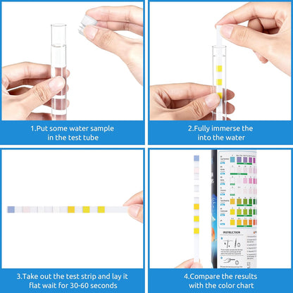 SEAOURA 7-in-1 Aquarium Test Kit for Fish Tanks - 65 Strips Water Testing Strips for Aquariums & Ponds Accurate Testing Nitrate，Nitrite，Chlorine，Hardness，Alkalinity，Carbonate，pH