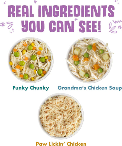 Weruva Classic Dog Food, Cluck Crew Trial Variety Pack, 14oz Can, Pack of 3