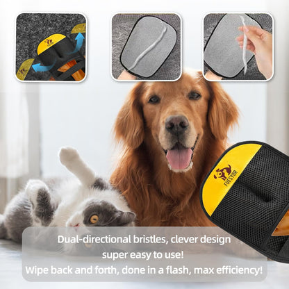 Pet Hair Remover Tool Glove for Cats & Dogs, Static Lint and Fur Removing Mitts for Laundry, Couch, Carpet, Clothing, and Auto Seats