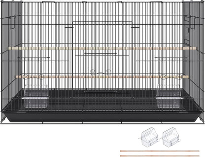VEVOR 30 Inch Flight Bird Cage, Stackable Bird Cage Parakeet Cage with Slide-Out Tray and Handle, Small Parrots Birdcage for Cockatiels Budgies Conure Macaw Finch Lovebirds Canaries Pigeons