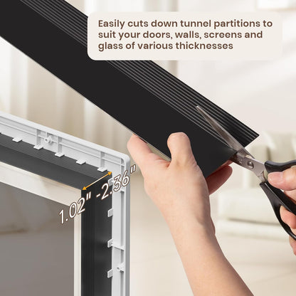 Never Rust Dog Door with Durable Plastic Frame, Large Doggy Door for Interior and Exterior Doors, Doggie Door with Magnetic Flaps, Closing Panel, Telescoping Tunnel, for Pets Up to 100lb