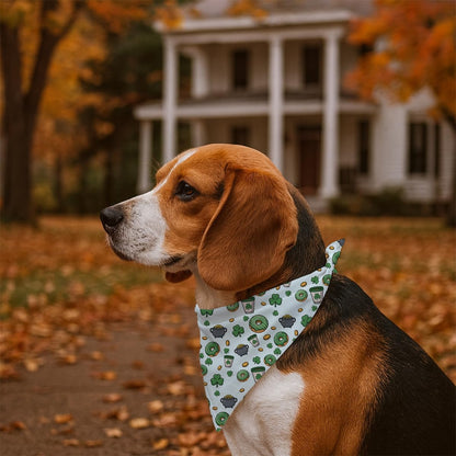 St. Patrick's Day Dog Bandana, Donuts and Clover Print Pet Bandana, Holiday Pet Photoshoot Accessories, Adjustable Triangle Dog Scarf for Small Medium Dogs
