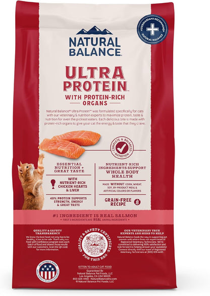 Natural Balance Ultra Protein Dry Cat Food, Real Salmon & Chicken Meal Recipe with Chicken Liver & Chicken Hearts - 3 lbs.