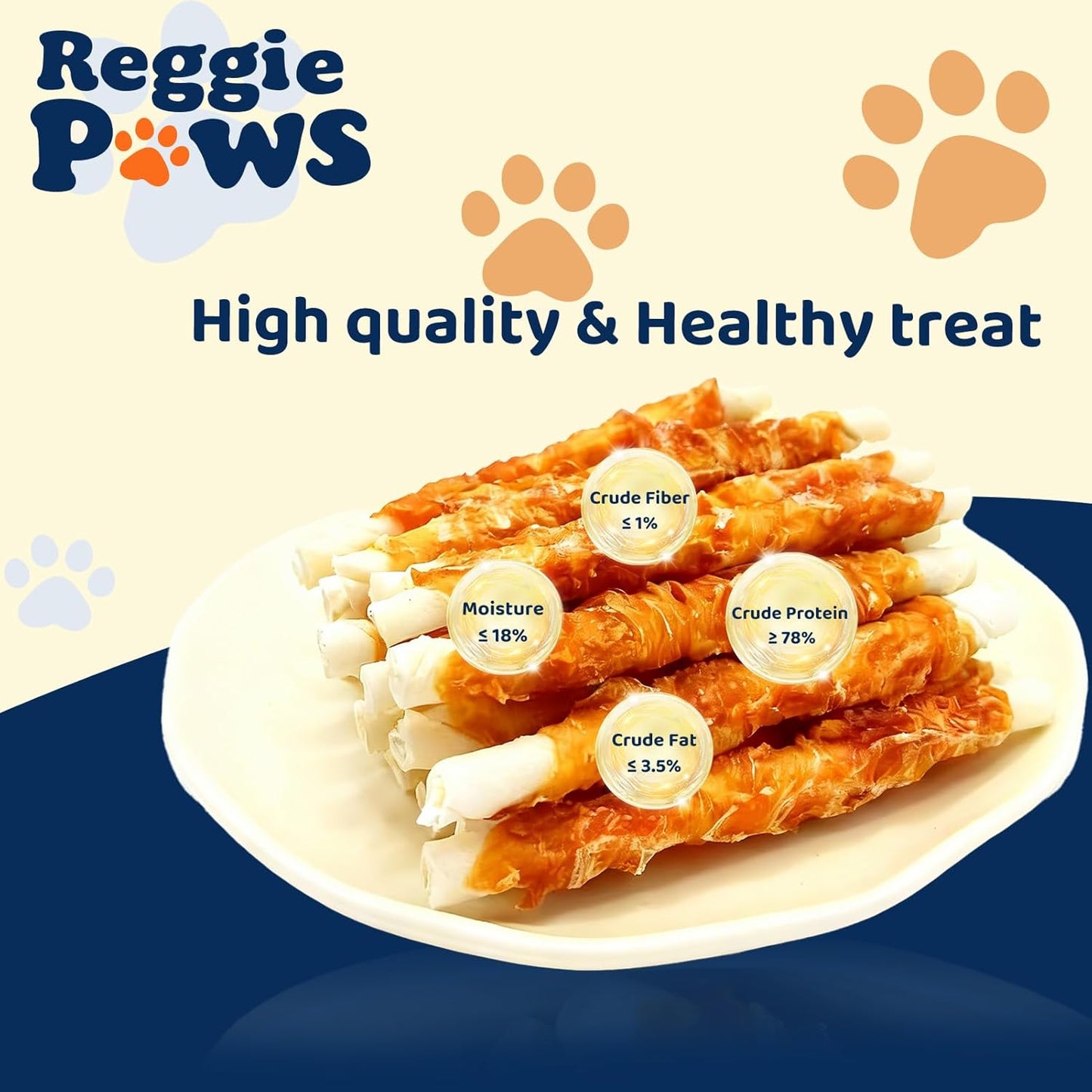 Dog Treats - Chicken Wrapped Rawhide Sticks for Dogs - 5 Inch Natural Dog Chews, High Protein & Low Fat Treats for Small to Large Dogs, Promotes Dental Health - 10.6 oz