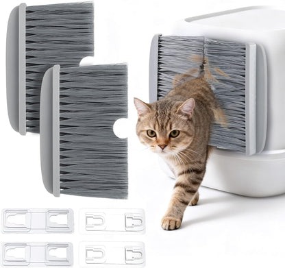 Mity rain Cat Litter Mat Broom for Litter and Cat Hair Remove, Easy to Clean Litter Box Accessories with Broom Design, Gift for People Who Love Cats