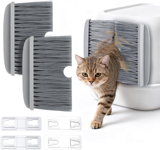 Mity rain Cat Litter Mat Broom for Litter and Cat Hair Remove, Easy to Clean Litter Box Accessories with Broom Design, Gift for People Who Love Cats