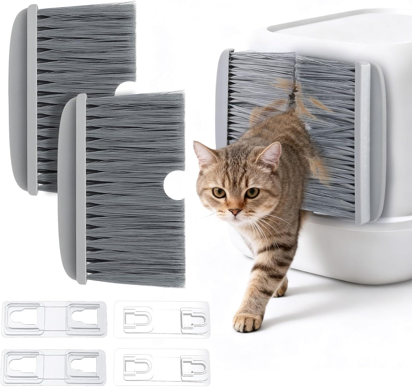 Mity rain Cat Litter Mat Broom for Litter and Cat Hair Remove, Easy to Clean Litter Box Accessories with Broom Design, Gift for People Who Love Cats