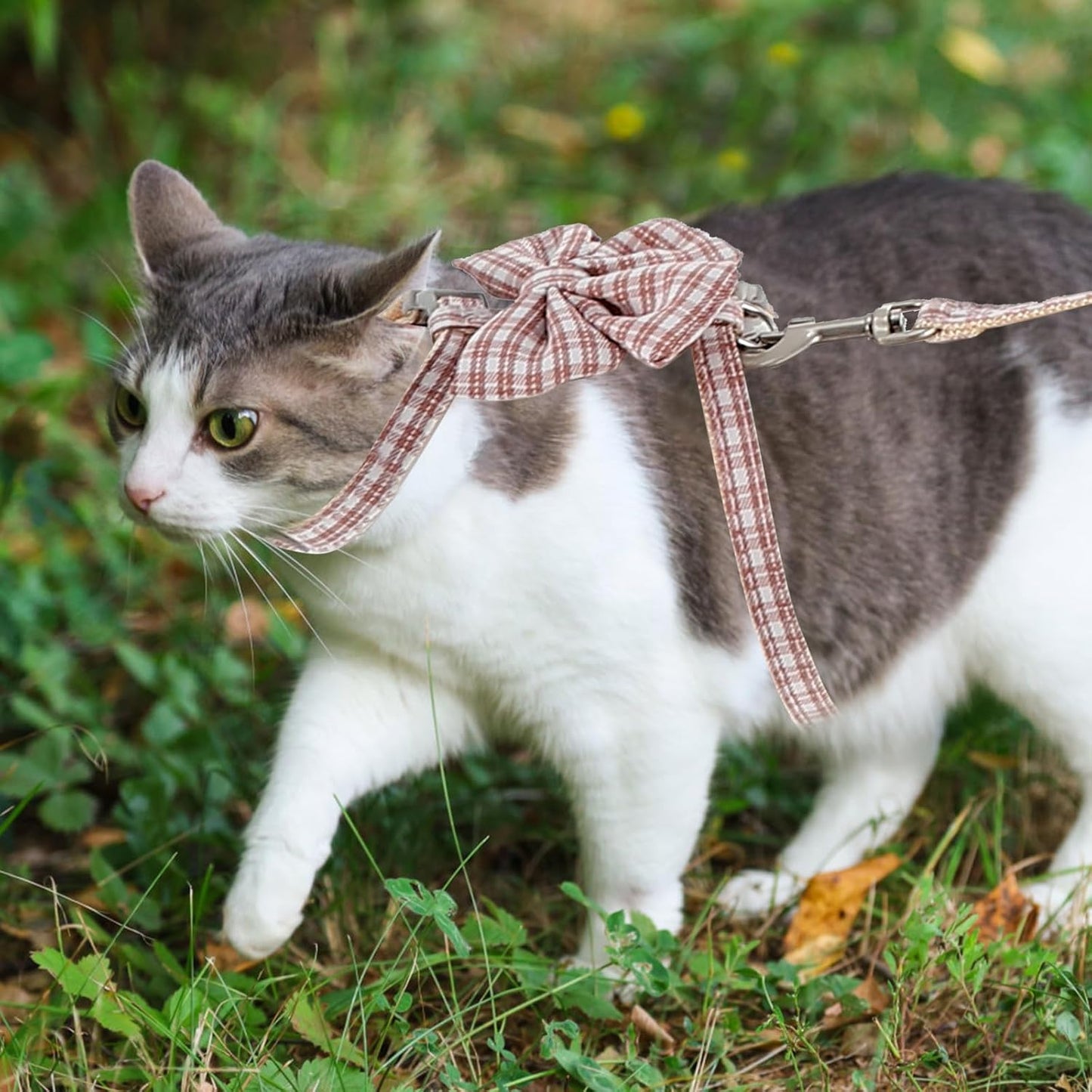 ERINGOGO Adjustable Cat Harness and Leash Set, Anti-Escape Pet Traction Strap with H-Style Vest, Small Size 1.0M Pink for 3-7 Lb Cats Outdoor Walking