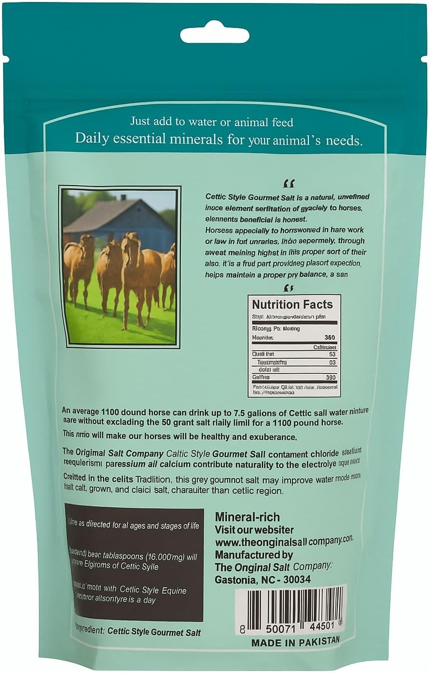 Celtic Tradition Equine Electrolytes – Natural Mineral Salt Supplement for Horses | Replenishes Electrolytes, Supports Hydration & Recovery | 1 lb Resealable Bag