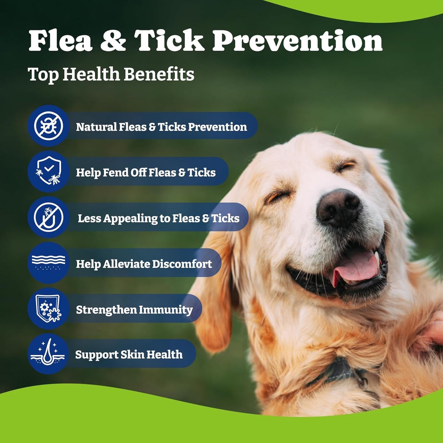 Flea & Tick Prevention for Dogs Chewables, Natural Dog Flea and Tick Control Treatment, Oral Flea Pills, Dogs Supplement, Natural Shield 5-in-1 Protection, Beef & Carrot Flavor, 180 Soft Chews