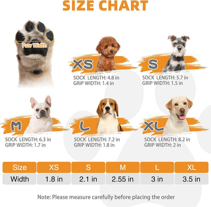 KOOLTAIL Anti Slip Dog Socks Booties to Prevent Licking Paws Scratching, Pet Boots&Paw Protector for Hardwood Floors, Dog Shoes for Winter, Traction Control Grip Socks for Small Medium Large Dogs L