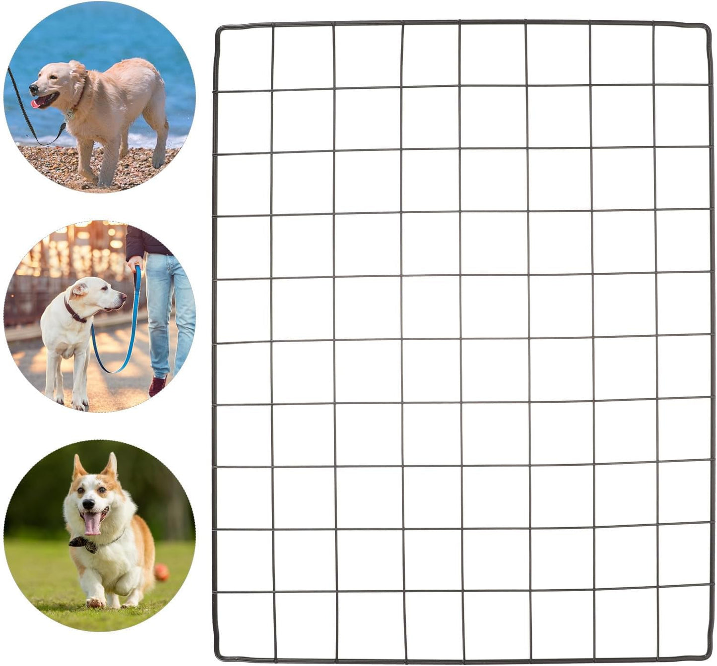 4Pcs DIY Dog Cage Divider Panels Detachable Metal Wire Mesh Fence Sheets 35X45Cm Pet Crate Barrier for Indoor Outdoor Puppy Playpen and Small Animal Isolation