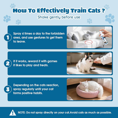 Cat Deterrent Spray - Indoor & Outdoor Cat Repellent, Stops Cats from Scratching Furniture, Carpets, Sofas, Curtains and Urine Marking - Effective Anti-Scratch Training Aid