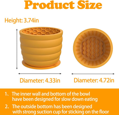 Slow Feeder Bowl for Dog, Silicone Dog Lick Bowl for Fast Eater,Anxiety Relief Dog Feeding Bowls,Non-Slip Anti-Choking Interactive Slow Eating Dog Lick Mat for Small Medium Large Breed Dog Cat