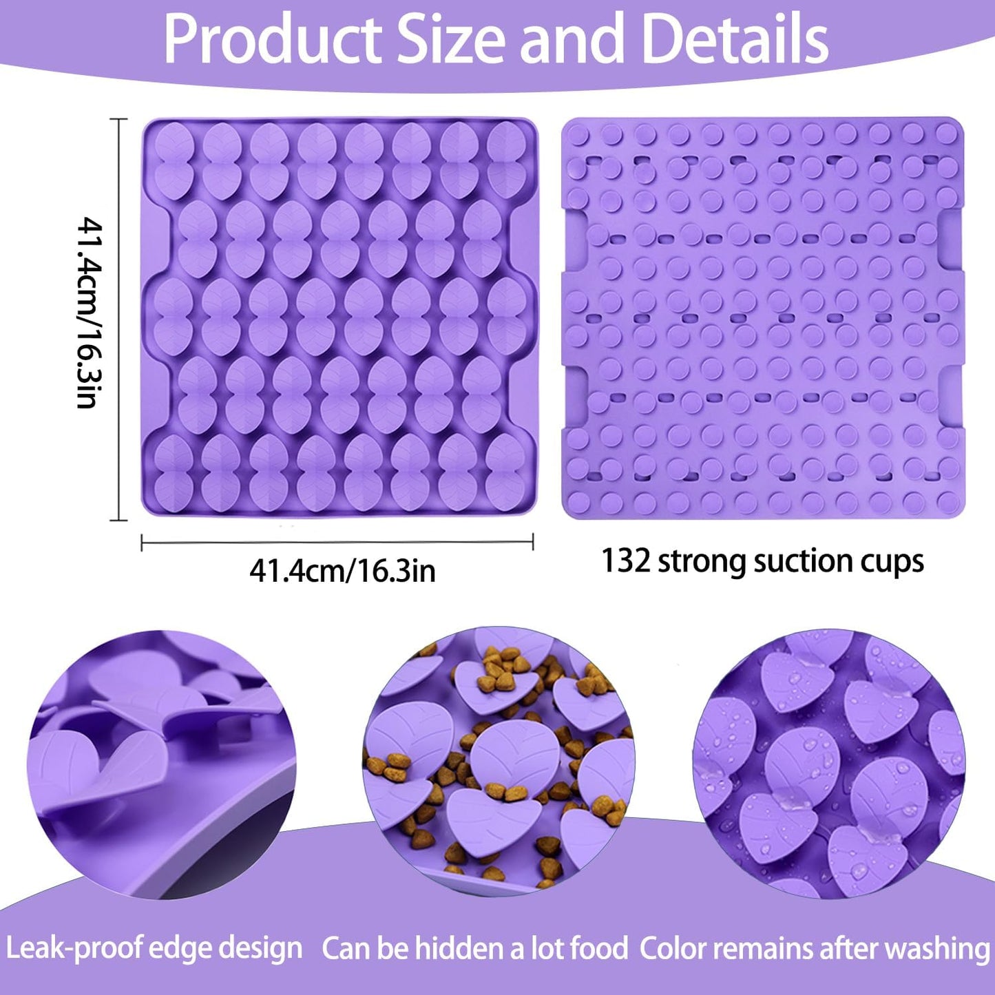 Dog Lick Mat & Snuffle Mat for Dogs – Slow Feeder Licking Mat with Suction Cups, Dog Enrichment Toys for Anxiety Relief, Training Smell & Natural Foraging, Slow Eating for Large Breed（Large Silicone ）