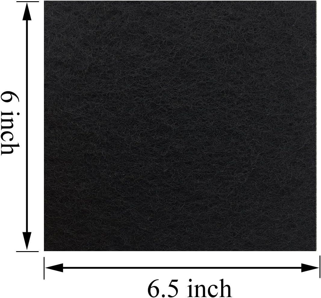 6 Pack Charcoal Cat Litter Box Replacment Filter Hooded Cat Litter Boxes and Pans Carbon Odor Filters, Black