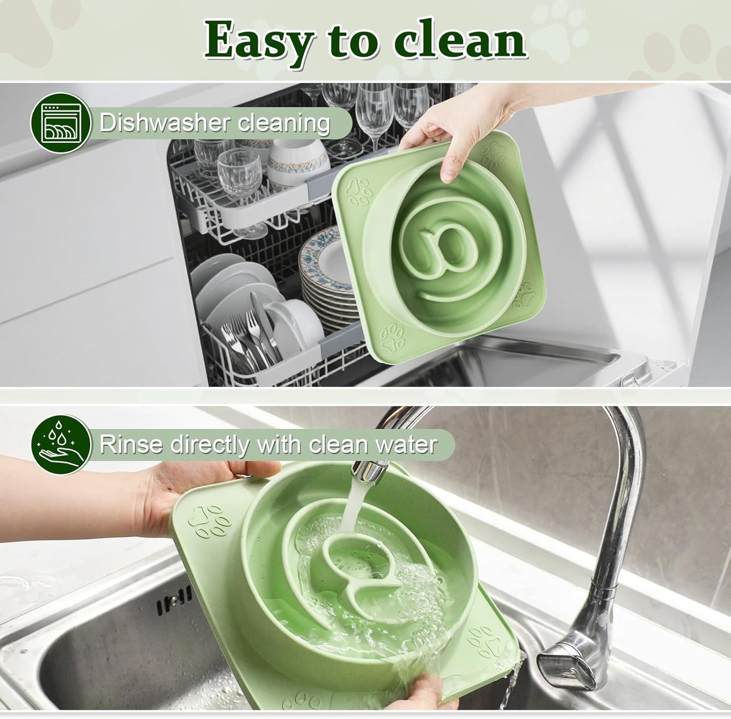 Slow Feeder Dog Bowls,Anti-Choking Silicone Puzzle Dog Food Bowl with Non-Slip Suction Cups,Slow Feeder Promotes Healthy Slow Eating,Ideal for Large Medium Small Dogs & Cats,Dishwasher Microwave Safe