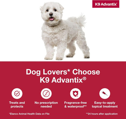 K9 Advantix Flea, Tick & Mosquito Prevention for Dogs 4-10 lbs. | Flea Drops for Small Dogs | Apply Monthly | 4 Treatments (Pack of 2)