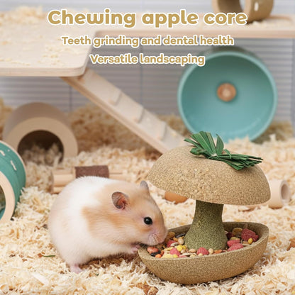 Hamster Stuff, Rabbit Chew Toys, Rat Toys, 2 Chew Sticks and 1 Apple Core, Small Animal Teeth Care, Natural Wood Material
