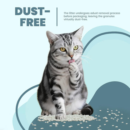 Cat Litter Pellets 14 lbs(3.5lbs×4), Generic Litter Refills Exclusively for Dual-Layer Litter Box Systems, Dehydrating Pellets, Zeolite, Long-Lasting Odor Control Non-climping