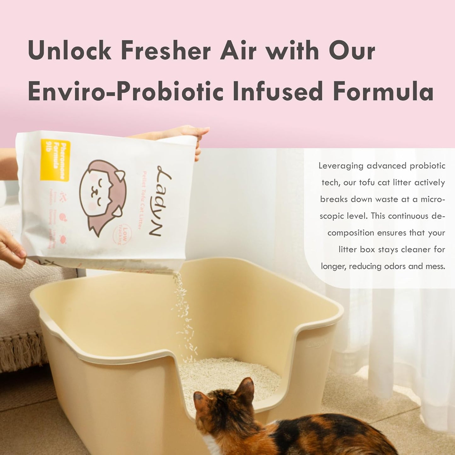 Welcome Home Cat Kit – Attractant Pellet Tofu Cat Litter 18lb & Deodorizer Set – Strong Clumping, Odor Control, Low Dust, Low-Tracking, Easy Cleanup, Long-Lasting Freshness