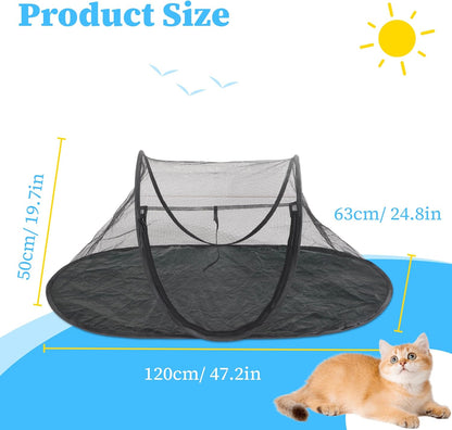 Cat Tent Outdoor, Portable Cat Mesh Tent Pet Cage, Comfy Puppy House with Carry Bag, Ideal for Hiking