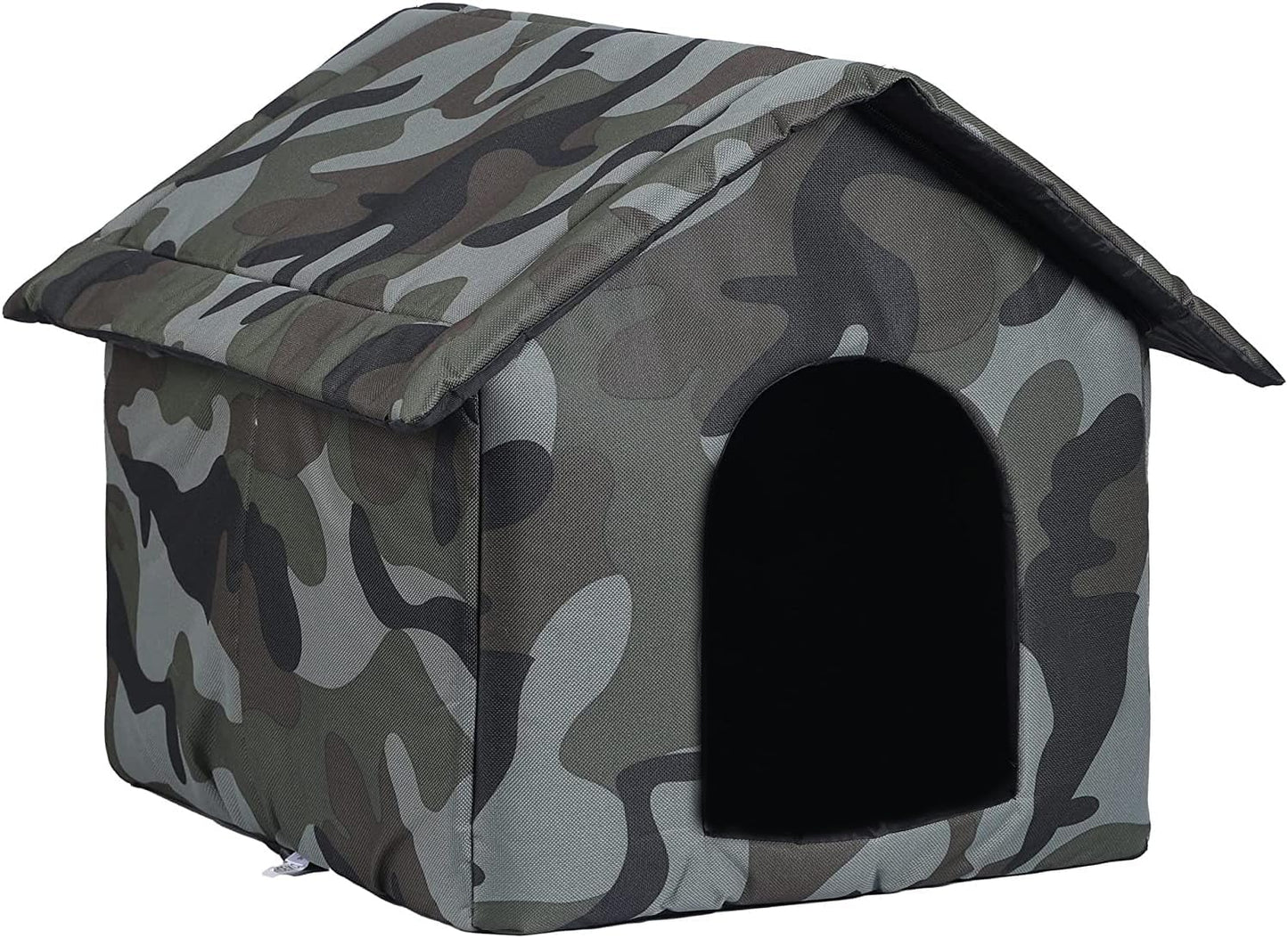 Cat Houses for Outdoor Cats Outdoor Houses for Feral Cats House with Weatherproof Canvas Roof Stray Shelter (Medium cat Houses, Green cat House)