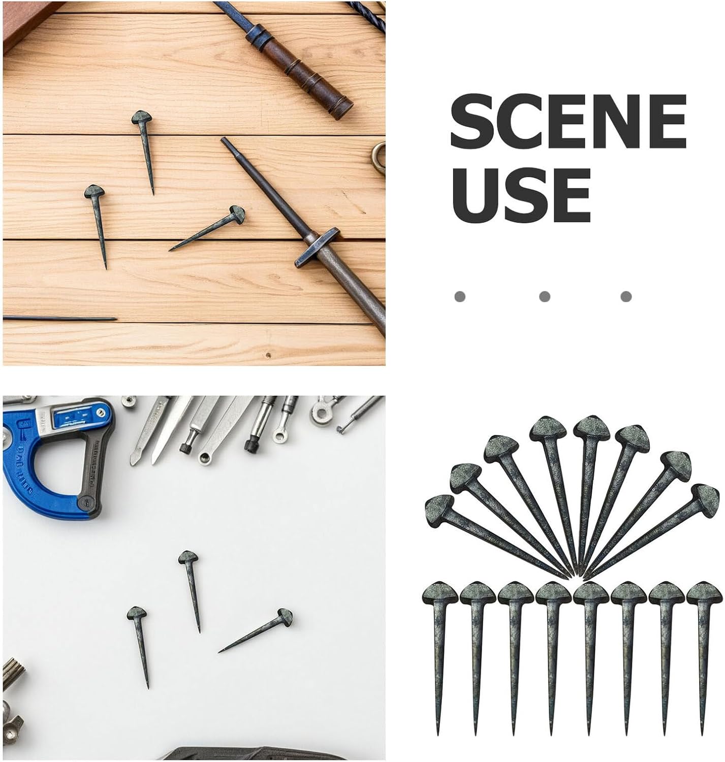 50Pcs Iron Horseshoe Nails for Hoof Care, Durable Low Carbon Steel Horse Accessories with Sharp Beveled Design for Easy Application Farrier Tools for Daily Use