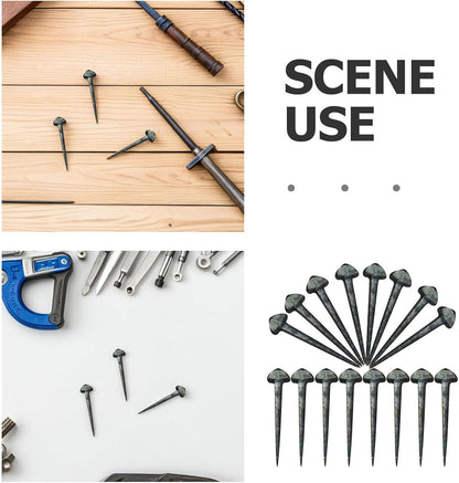 50Pcs Iron Horseshoe Nails for Hoof Care, Durable Low Carbon Steel Horse Accessories with Sharp Beveled Design for Easy Application Farrier Tools for Daily Use