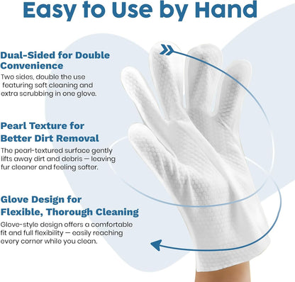 Pet Glove Wipes for Dogs & Cats – Dog Wipes for Paws, Butt, Ears & Eyes – Instant Bath Gloves, Gently Remove Tear Stains, Ear Wax & Dirt – Pet Grooming Kit (20 Glove Wipes, 40 Ear Wipes, 50 Eye Wipes)