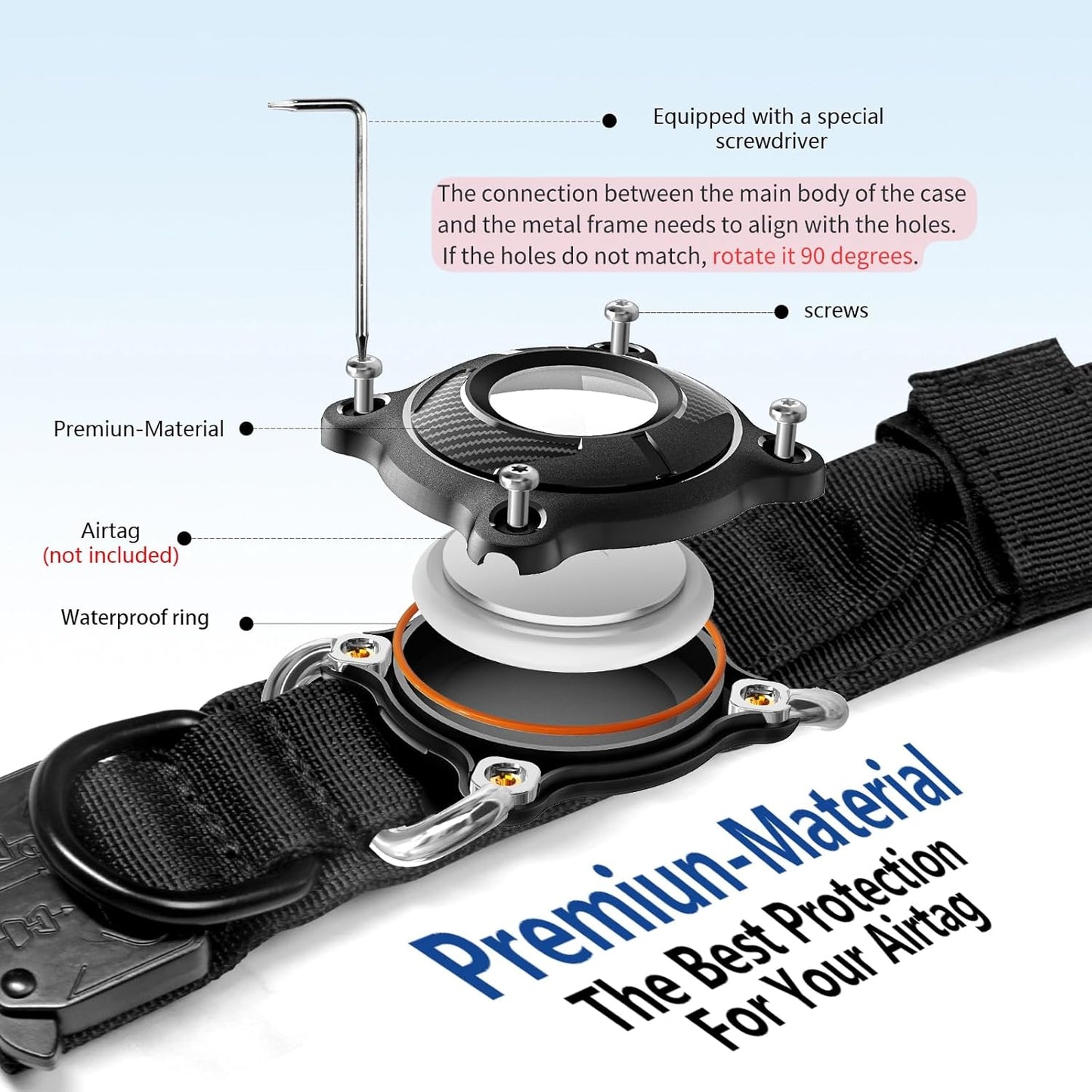 2026 New and Improved AirTag Dog Collar, Military Tactical Dog Collar with Integrated AirTag Holder - Adjustable Control Handle, Durable Metal Buckle, Comfortable GPS Dog Collars (Black,L)