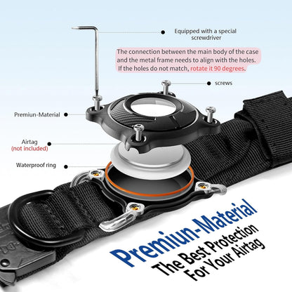 2026 New and Improved AirTag Dog Collar, Military Tactical Dog Collar with Integrated AirTag Holder - Adjustable Control Handle, Durable Metal Buckle, Comfortable GPS Dog Collars (Black,L)