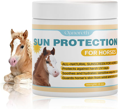 Horse Sunscreen for Nose & Sensitive Pink Skin – Natural Sunscreen for Horses with Non-Nano Zinc Oxide – Protects Against Sunburn, Windburn & Dryness – Safe, Long-Lasting Sunblock for All Seasons,8 oz