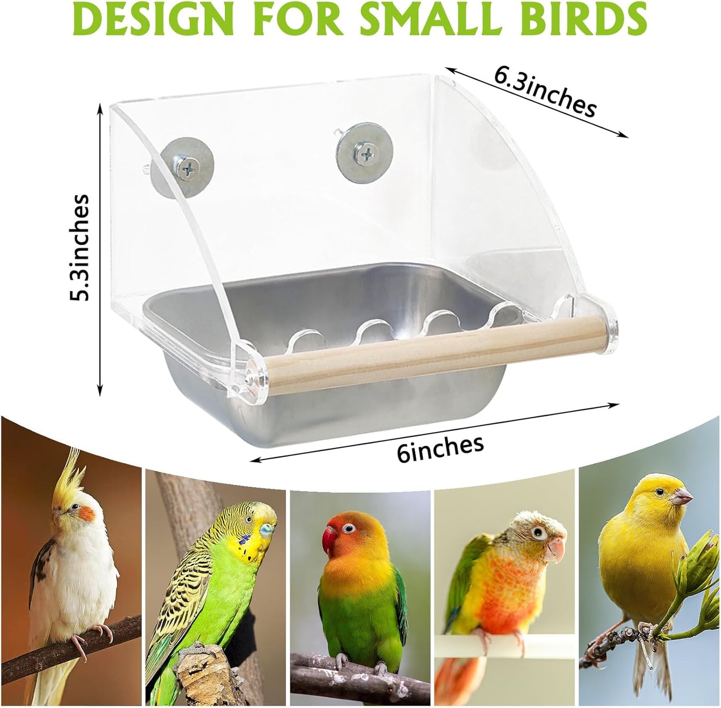 BNOSDM Wooden Bird Tunnel Parrot Swing Toys Natural Hanging Nest and No Mess Bird Feeder for Cage with Stainless Steel Food & Water Bowl for Conures, Parakeets, Budgies, Fincheses, Cockatiels, Lovebir