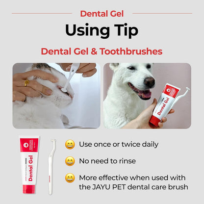 JAYU PET Dental Gel - Dog Cat Toothpaste, Removing Plaque and Tartar, Teeth Cleaning & Breath Freshener, Puppy Kitten Dental Care with Vet Approved (2.82oz. 80g)