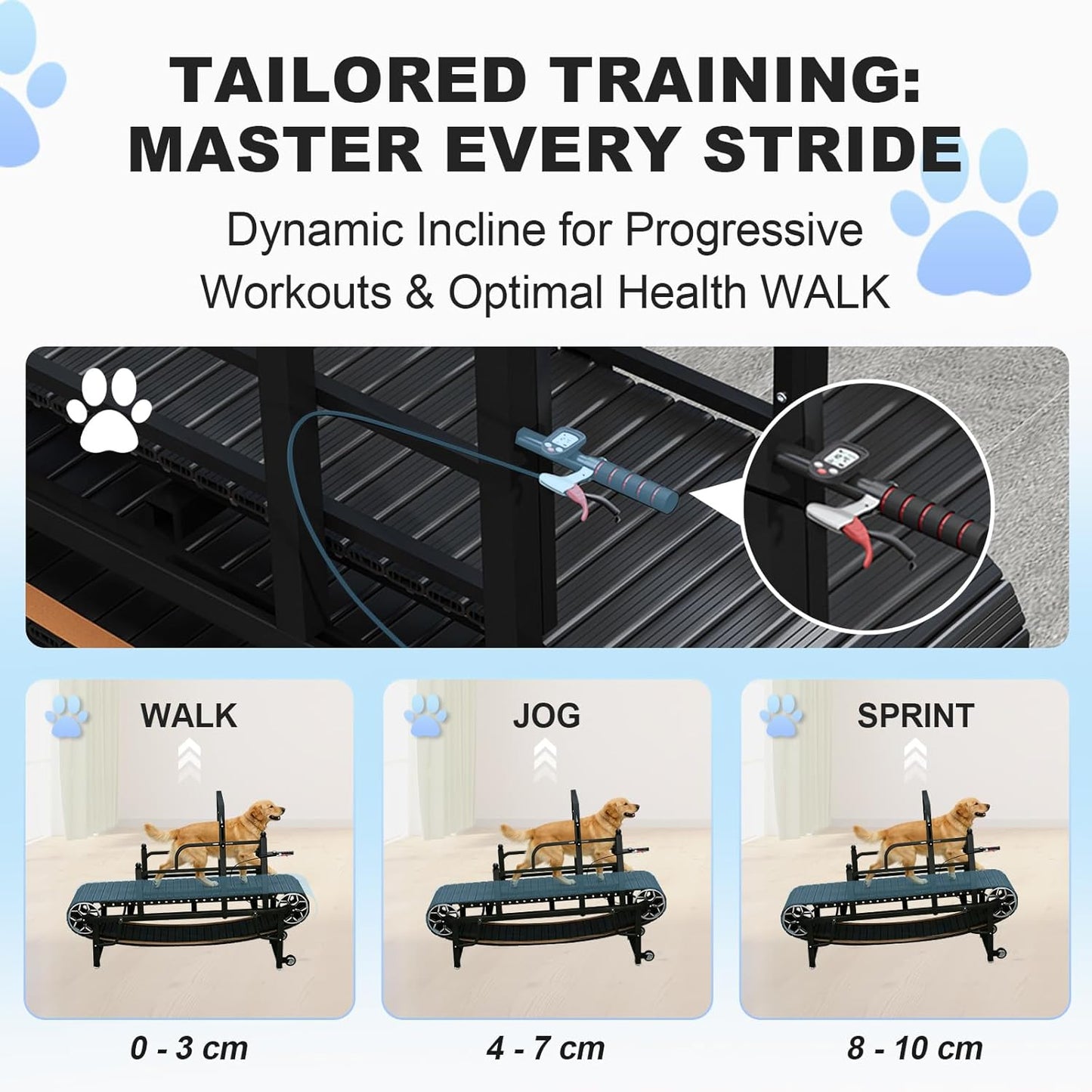 Dog Treadmill for Large/Medium Dogs, Dog Running Machine Exercise Equipment with Brakes and Slope Adjustment for Large&Medium Dog
