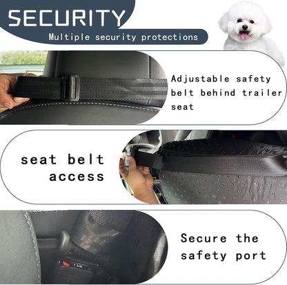 Luxury Dog Booster Seat - Safe & Comfortable Travel Bed, Disassembles for Easy Cleaning, Black, Medium