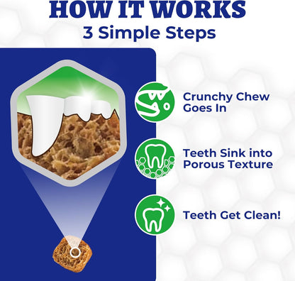 Wellix Dental Treats for Cats and Small Dogs - Crunchy Cat Teeth Cleaning Treats for Fresh Breath & Plaque Control - Pet Dental Chew for Kittens&Puppy - Chicken Flavor (8.82oz)