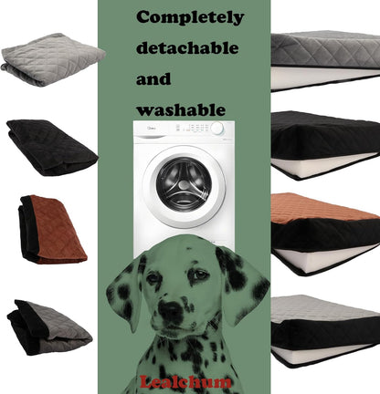 Dog Car Seat Up to 55lb,2 Clip-On Safety Adjustable Leashs Car Dog Bed for 2 Small Dogs,Fully Detachable and Washable Pet Car Seat with 2 Storage Pockets,Easy to Install(Black/Grey, Large)