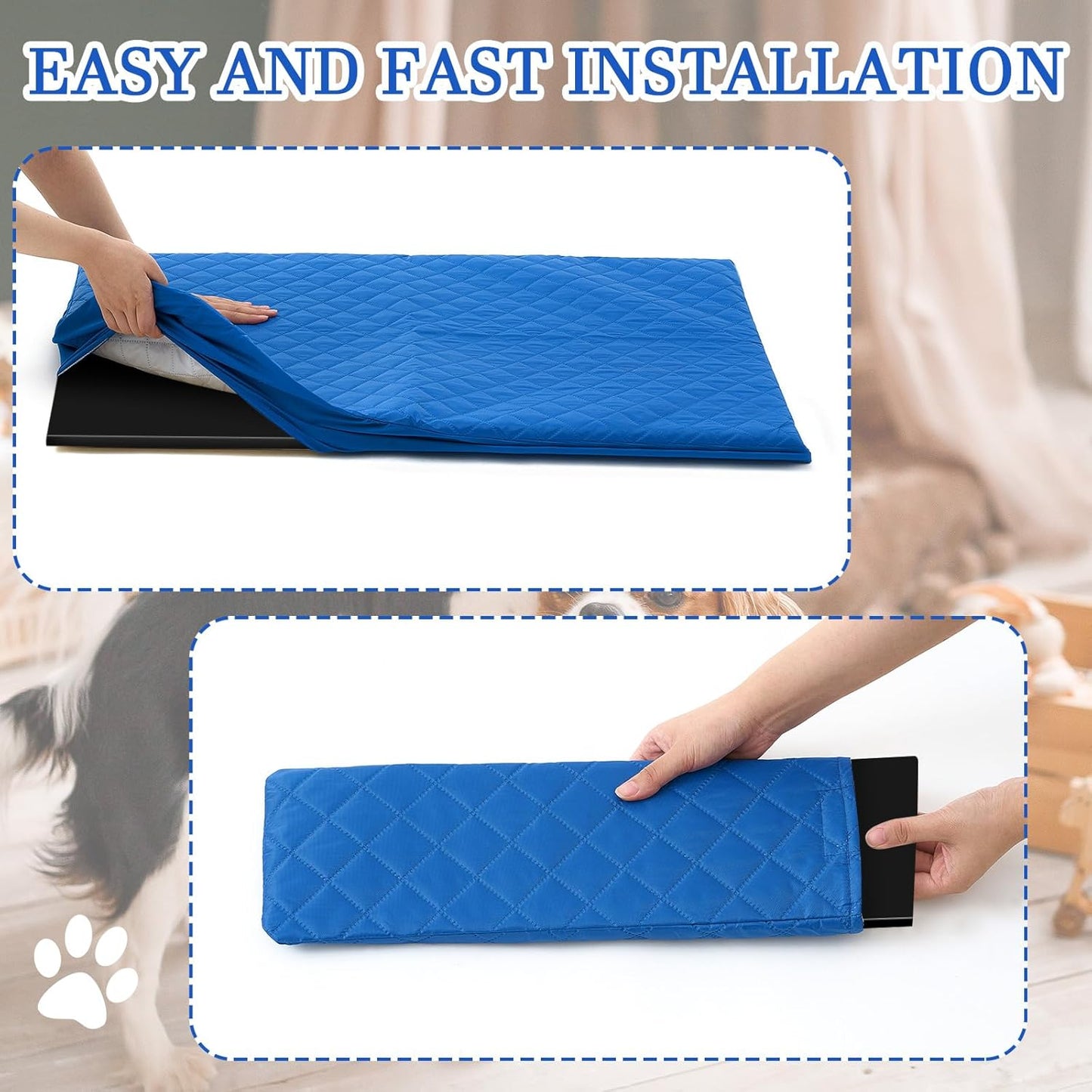 3 Pcs Ferret Cage Liner Washable Ferret Pads Bedding Cage Accessories Kit for Small Animals Hamster Rats Chinchillas Hedgehogs Guinea,Stain-Resistant Material (Single Unit Set,Blue)