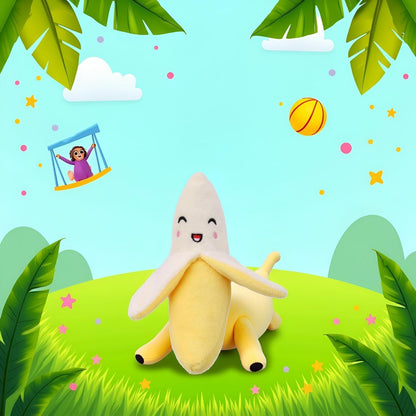 Yellow Squeeze Squeaker Puppy Dog Toys Plush Chew Toys (Banana) Dog Squeak Toys