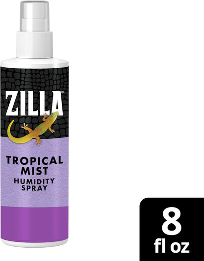 Zilla Tropical Mist Humidity Spray, Ideal for All Tropical Reptiles and Amphibians, Fortified with Aloe Vera