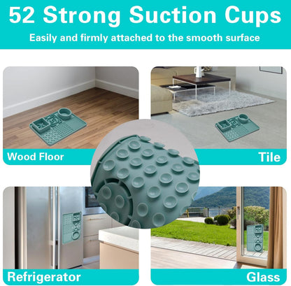 Lick Mat for Dogs, Dog Cat Licking Pad Mats for Butter Yogurt Peanut Frozen Food, Dog Slow Feeder Puzzle Bowl, Silicone Anti-Slip Pets Treats Feeding Mat for Large Dog/Puppy,(Green, 11.9"x7.9")