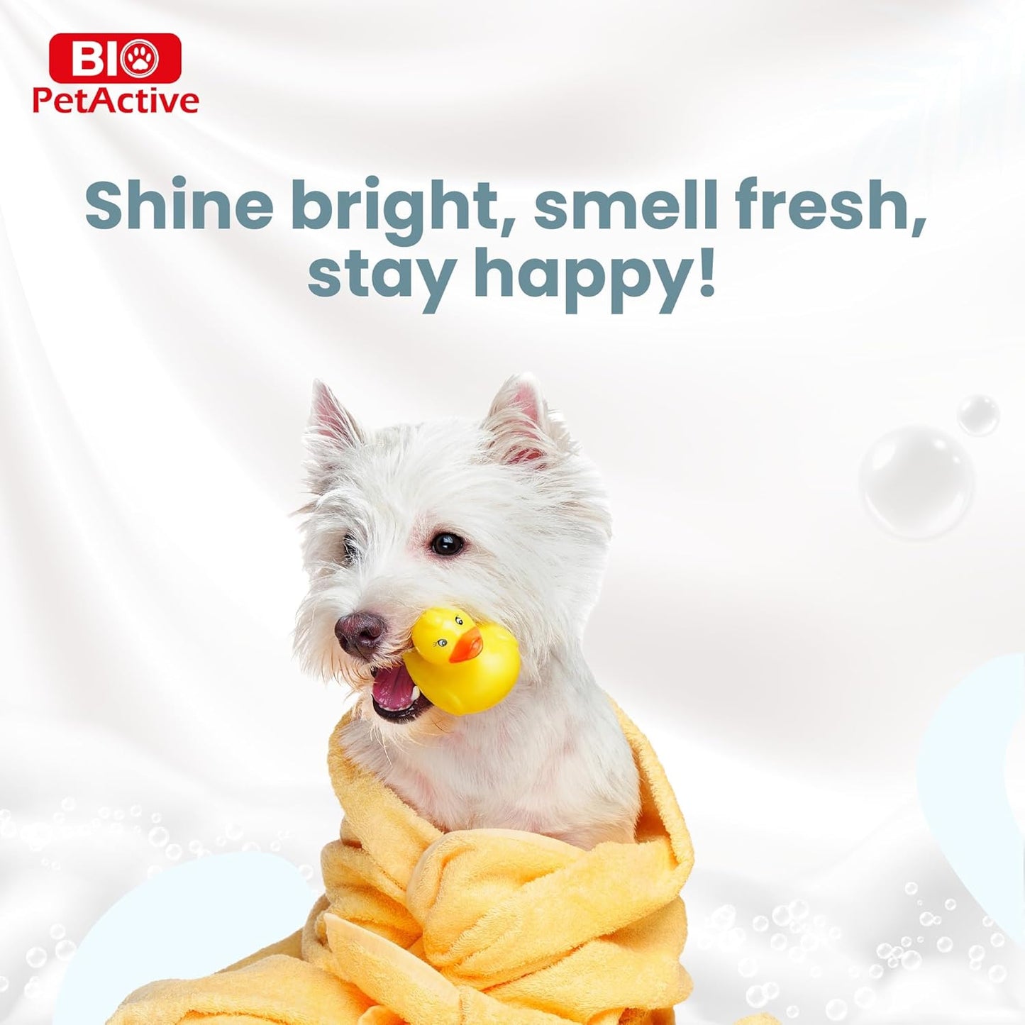 Bio Petactive Diamond White Shampoo for Dogs | Brightens, Removes Stains and Restores White Coats | Deep Cleans & Deodorizes with Long-Lasting Coconut Scent | 8.45 fl oz