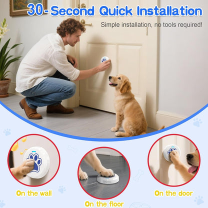 ChunHee Dog Training Bells for Door - Dog Door Bell for with 28 Custom Sounds | Dog Bell for Door Potty Training | Chew-Proof & Adjustable Volume (0-115dB) | Teach Puppies to Signal to Go Outside