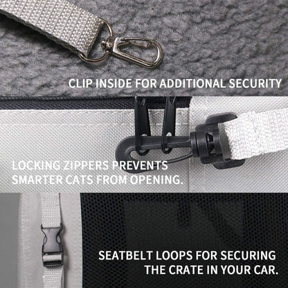 Extra Large Cat Carrier Soft Sided with Wheels Folding Small Medium Dog Pet Carrier 24"x16.5"x16" Travel Collapsible Ventilated Comfortable Design Portable Vehicle