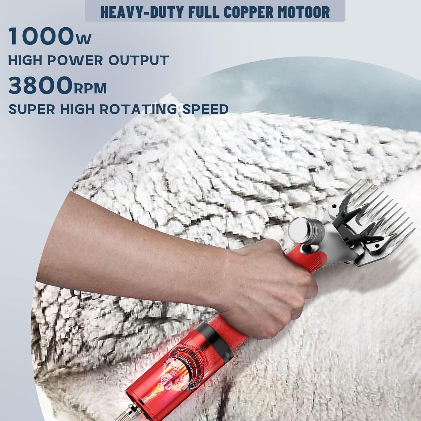 1000W Electric Sheep Shears, Professional Sheep Clippers, Animal Grooming Clippers for Horse Alpacas Goats, Farm Livestock Shearing Machine-Grooming Kit Animal Hair Cutting