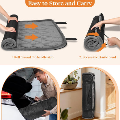 Petskd Non-Slip Dog Bed for Car Back Seat Cover, Soft Pet Mat fits Backseat Extenders, Portable and Easy Clean Dog Mats for Trucks, SUVs, Couch, Camping(Grey)